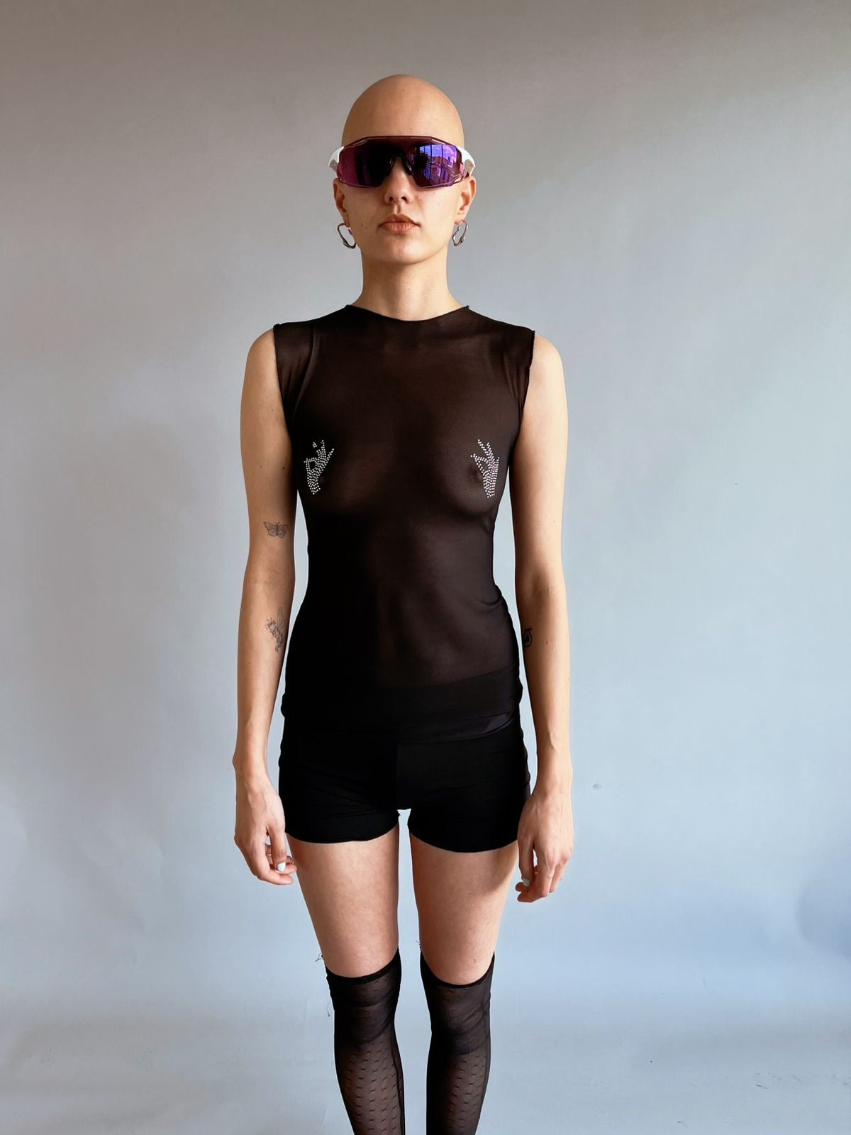 ALIEN MANITAS TOP BLACK